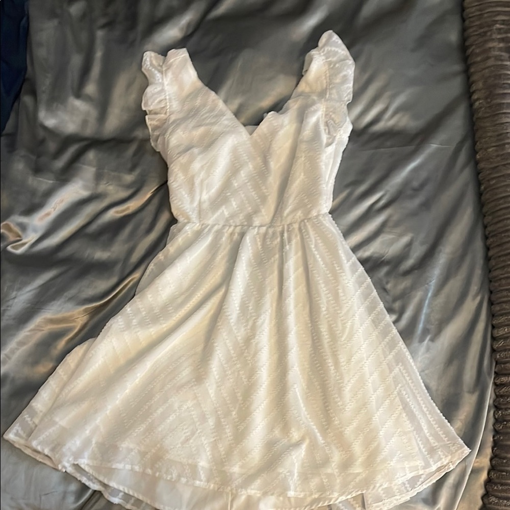 Elegant White Ruffle Dress